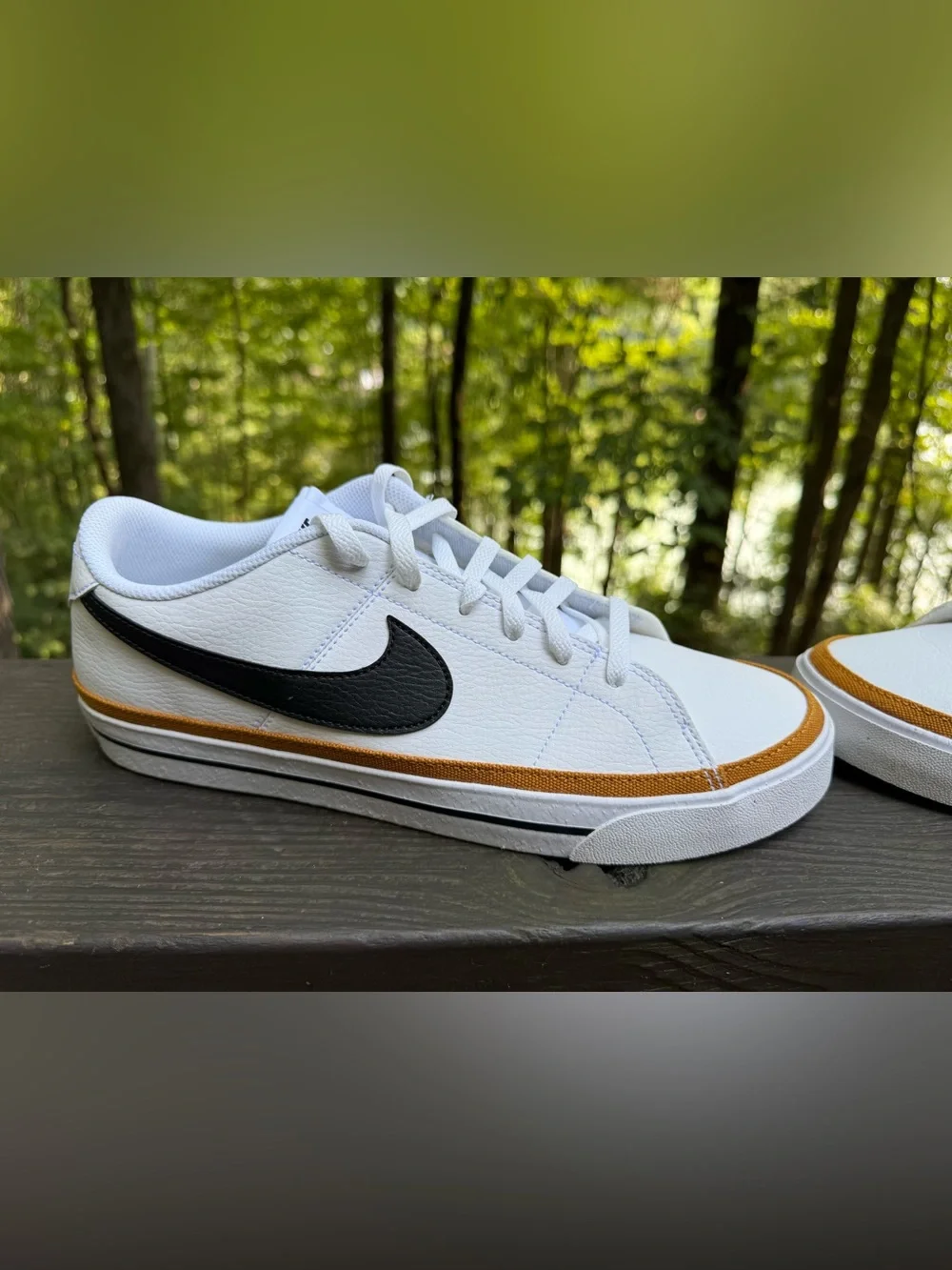 Nike Court Legacy Men’s Low Top Lace-Up Sneakers White/Black/Gold DH3162-100